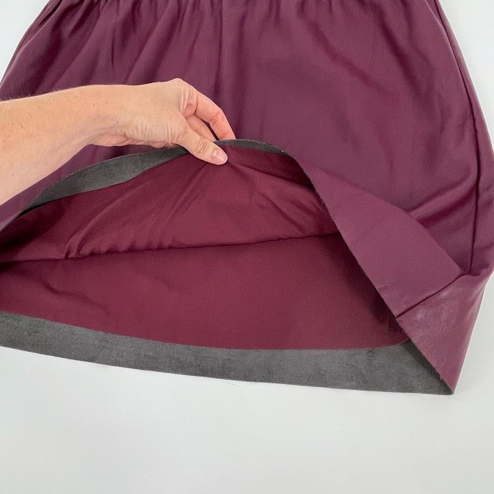 Loft Outlet Womens Vegan Leather Elastic Waist Pull-On Mini Skirt Large Petite - Picture 5 of 6